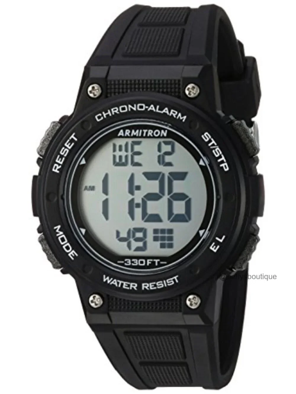 Digital Chronograph Resin Strap Watch Water Resistant 34mm
